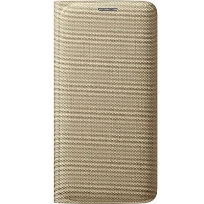 Samsung Galaxy S6 Edge originalus Flip Wallet Cover atverčiamas auksinis dėklas / Priedai.lt