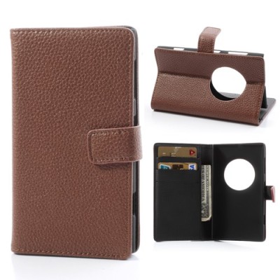 „Litchi“ rudas odinis Nokia Lumia 1020 dėklas (dėkliukas) / Priedai.lt