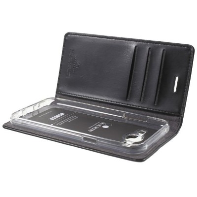 Mercury Blue Moon Samsung Galaxy J5 (J500) atvērams melns ādas maciņš / Vacins.lv