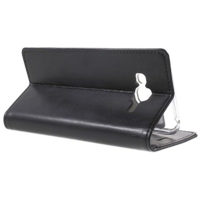 Mercury Blue Moon Samsung Galaxy J5 (J500) atvērams melns ādas maciņš / Vacins.lv