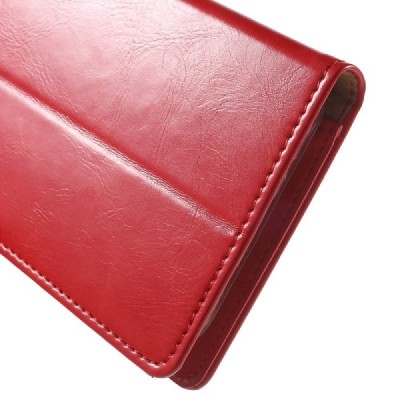 Mercury Blue Moon Samsung Galaxy J5 (J500) atvērams sarkans ādas maciņš / Vacins.lv