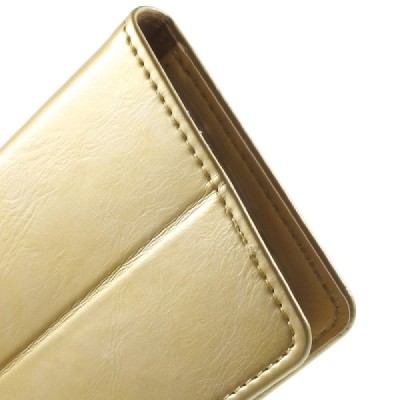 Mercury Blue Moon Samsung Galaxy J5 (J500) atvērams zelta ādas maciņš / Vacins.lv