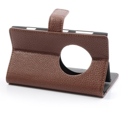 „Litchi“ rudas odinis Nokia Lumia 1020 dėklas (dėkliukas) / Priedai.lt