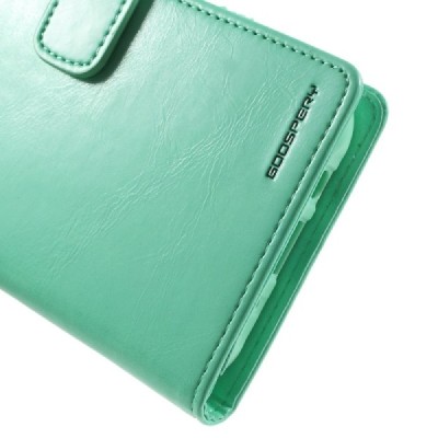 Mercury Blue Moon Samsung Galaxy J5 (J500) atvērams piparmētru ādas maciņš / Vacins.lv