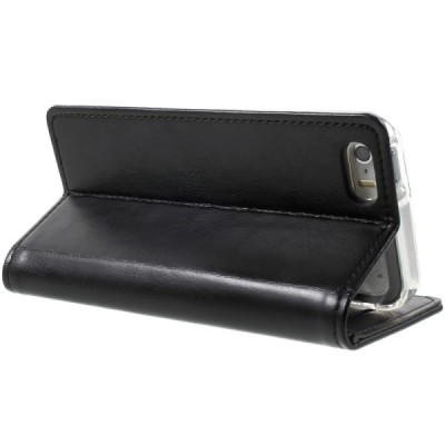 Mercury Blue Moon atverčiamas Apple iPhone SE (5, 5s) juodas odinis dėklas - piniginė / Priedai.lt