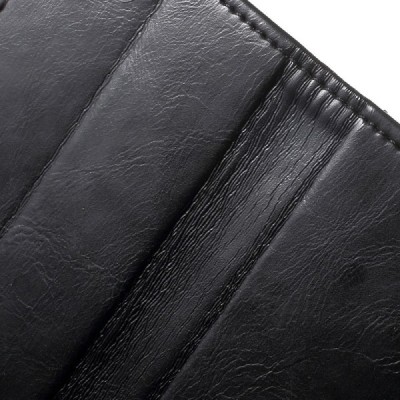 Mercury Blue Moon atverčiamas Apple iPhone SE (5, 5s) juodas odinis dėklas - piniginė / Priedai.lt