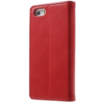 Mercury Blue Moon Apple iPhone 5 / 5S atvērams sarkans ādas maciņš / Vacins.lv