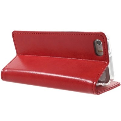 Mercury Blue Moon Apple iPhone 5 / 5S atvērams sarkans ādas maciņš / Vacins.lv