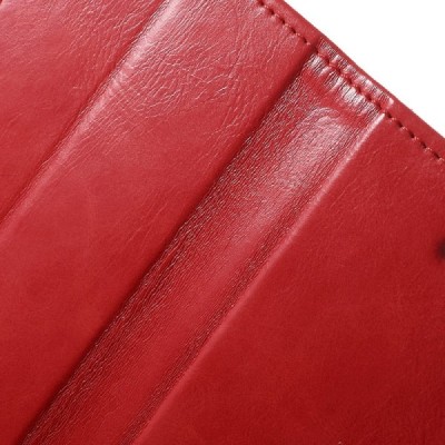 Mercury Blue Moon Apple iPhone 5 / 5S atvērams sarkans ādas maciņš / Vacins.lv