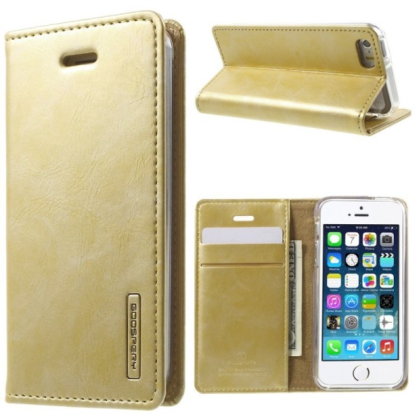 „Mercury“ Blue Moon atverčiamas dėklas - auksinis (iPhone 5 / 5S / SE 2016)