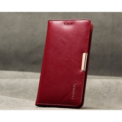 „Kalaideng“ Royale atverčiamas bordo odinis Samsung Galaxy S7 Edge (G935) dėklas / Priedai.lt