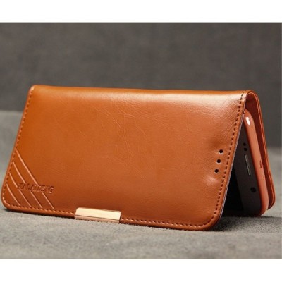 Samsung Galaxy S7 Edge (G935) „Kalaideng“ Royale ādas atvēramais brūns maciņš / Vacins.lv