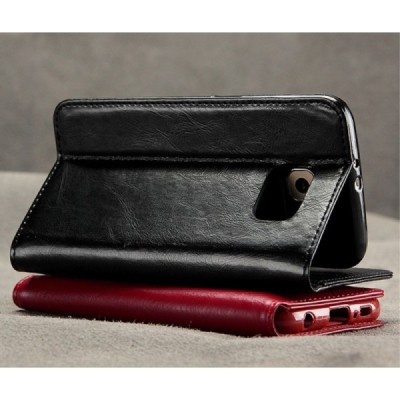 Samsung Galaxy S7 Edge (G935) „Kalaideng“ Royale ādas atvēramais brūns maciņš / Vacins.lv