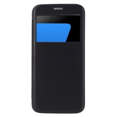 Samsung Galaxy S7 Edge (G935) View Window atvēramais melns maciņš / Vacins.lv