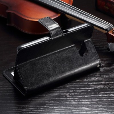 Samsung Galaxy S7 Edge (G935) atverčiamas juodas odinis dėklas - piniginė / Priedai.lt