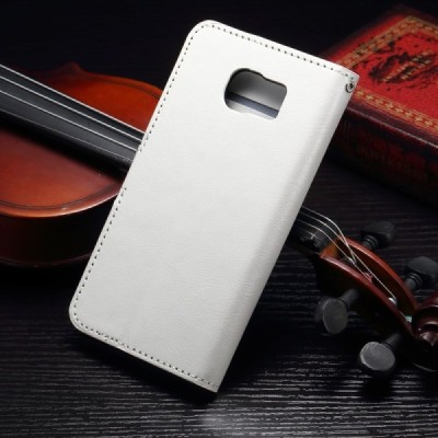 Samsung Galaxy S7 Edge (G935) atvēramais ādas balts maciņš (maks) / Vacins.lv