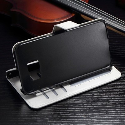 Samsung Galaxy S7 Edge (G935) atvēramais ādas balts maciņš (maks) / Vacins.lv