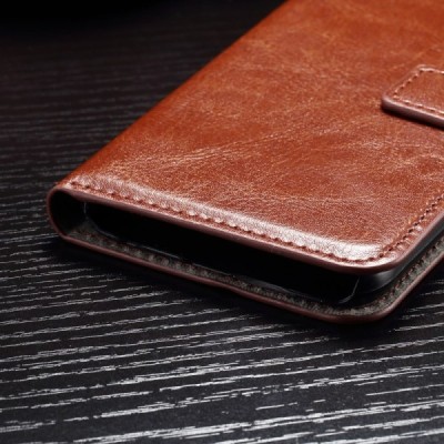 Samsung Galaxy S7 (G930) atvēramais ādas brūns maciņš (maks) / Vacins.lv