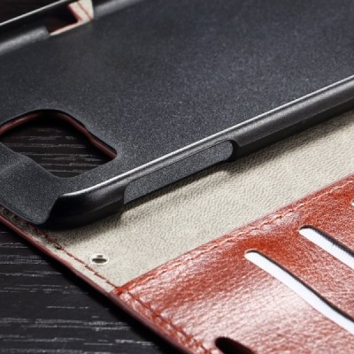 Samsung Galaxy S7 (G930) atvēramais ādas brūns maciņš (maks) / Vacins.lv