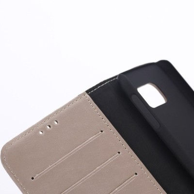 Samsung Galaxy S7 atvēramais ādas smilšains retro maciņš (maks) / Vacins.lv