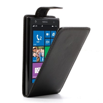 Klasikinis atverčiamas juodas Nokia Lumia 1020 dėklas (dėkliukas) / Priedai.lt
