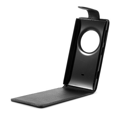 Klasikinis atverčiamas juodas Nokia Lumia 1020 dėklas (dėkliukas) / Priedai.lt
