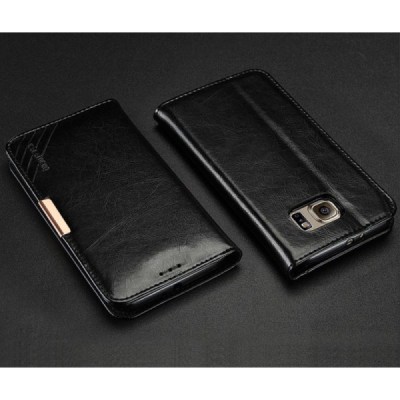 „Kalaideng“ Royale atverčiamas juodas odinis Samsung Galaxy S7 (G930) dėklas / Priedai.lt