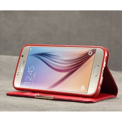 „Kalaideng“ Royale atverčiamas bordo odinis Samsung Galaxy S7 (G930) dėklas / Priedai.lt