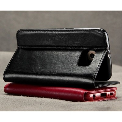 „Kalaideng“ Royale atverčiamas bordo odinis Samsung Galaxy S7 (G930) dėklas / Priedai.lt