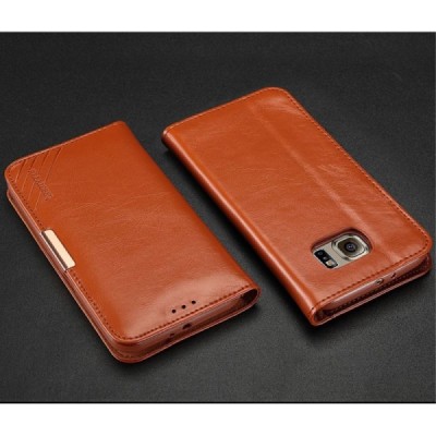 „Kalaideng“ Royale atverčiamas rudas odinis Samsung Galaxy S7 (G930) dėklas / Priedai.lt