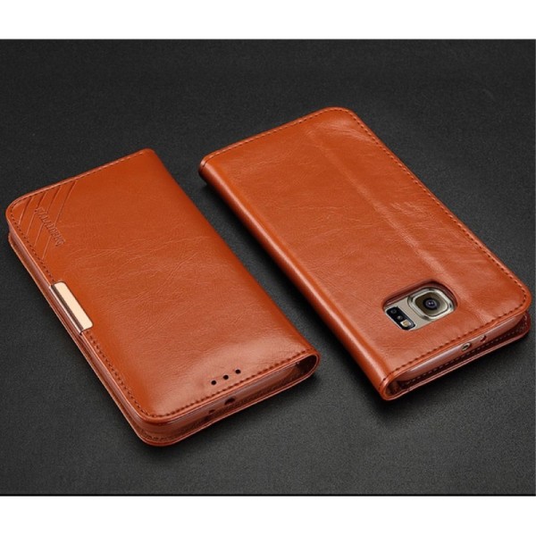 „Kalaideng“ Royale atverčiamas dėklas - rudas (Galaxy S7)