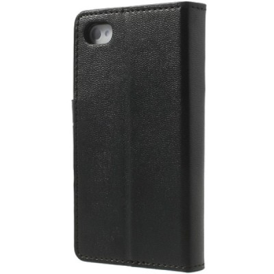 Mercury Sonata iPhone 4 / 4S atvērams melns ādas maciņš / Vacins.lv