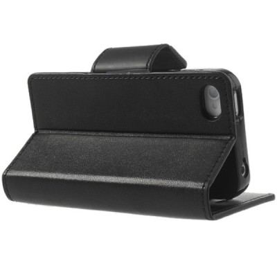 Mercury Sonata iPhone 4 / 4S atvērams melns ādas maciņš / Vacins.lv