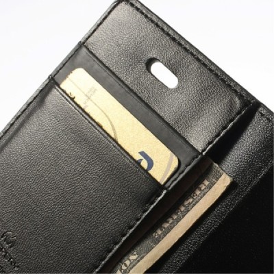 Mercury Sonata iPhone 4 / 4S atvērams melns ādas maciņš / Vacins.lv