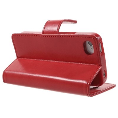 Mercury Blue Moon iPhone 4 / 4S atvērams sarkans ādas maciņš / Vacins.lv