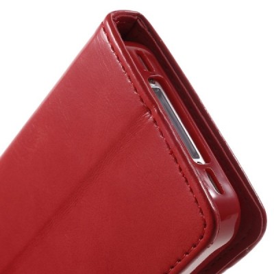 Mercury Blue Moon iPhone 4 / 4S atvērams sarkans ādas maciņš / Vacins.lv