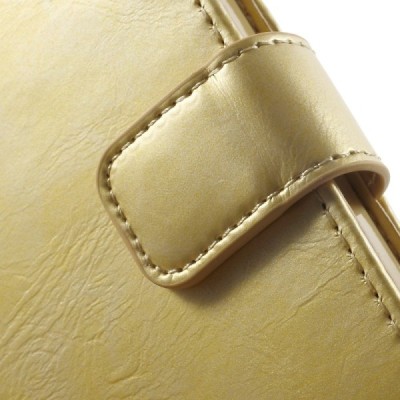 Mercury Blue Moon iPhone 4 / 4S atvērams zelta ādas maciņš / Vacins.lv