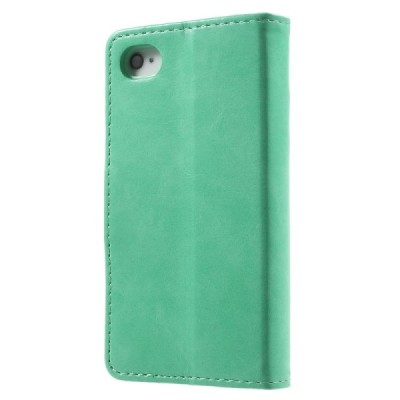 Mercury Sonata Apple iPhone 4 / 4S atvērams piparmētru ādas maciņš / Vacins.lv