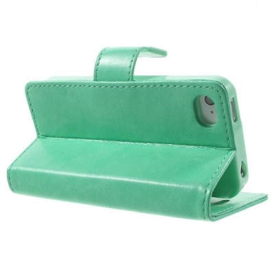 Mercury Sonata Apple iPhone 4 / 4S atvērams piparmētru ādas maciņš / Vacins.lv