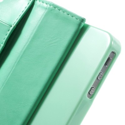 Mercury Sonata Apple iPhone 4 / 4S atvērams piparmētru ādas maciņš / Vacins.lv