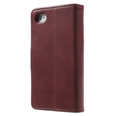 Mercury Sonata atverčiamas Apple iPhone 4 / 4S bordo odinis dėklas - piniginė / Priedai.lt