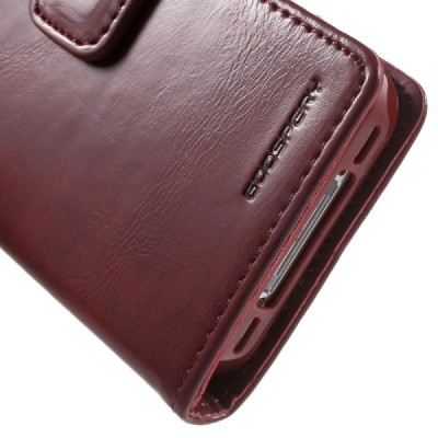 Mercury Sonata atverčiamas Apple iPhone 4 / 4S bordo odinis dėklas - piniginė / Priedai.lt