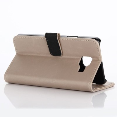 Samsung Galaxy A3 (2016) atvēramais ādas smilšains retro maciņš (maks) / Vacins.lv