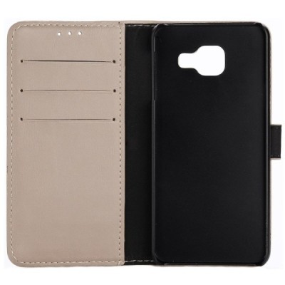 Samsung Galaxy A3 (2016) atvēramais ādas smilšains retro maciņš (maks) / Vacins.lv