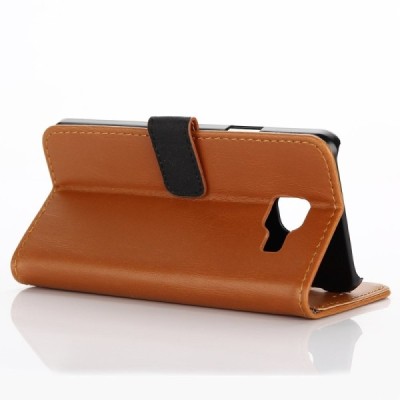 Samsung Galaxy A3 (2016) atvēramais ādas gaiši brūns retro maciņš (maks) / Vacins.lv