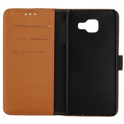 Samsung Galaxy A3 (2016) atvēramais ādas gaiši brūns retro maciņš (maks) / Vacins.lv