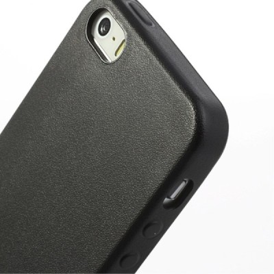 Apple iPhone SE (5, 5s) kieto silikono TPU juodas dėklas - nugarėlė / Priedai.lt