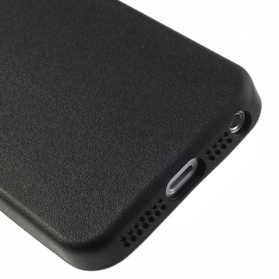 Apple iPhone SE (5, 5s) kieto silikono TPU juodas dėklas - nugarėlė / Priedai.lt