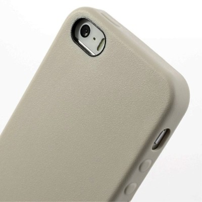 Apple iPhone SE (5, 5s) kieto silikono TPU smėlio (dramblio kaulo) spalvos dėklas - nugarėlė / Priedai.lt