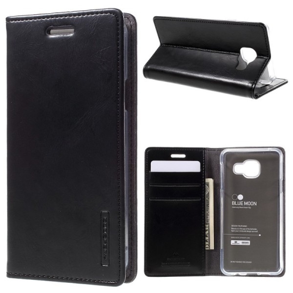 „Mercury“ Blue Moon atvērams maciņš - melns (Galaxy A3 2016)